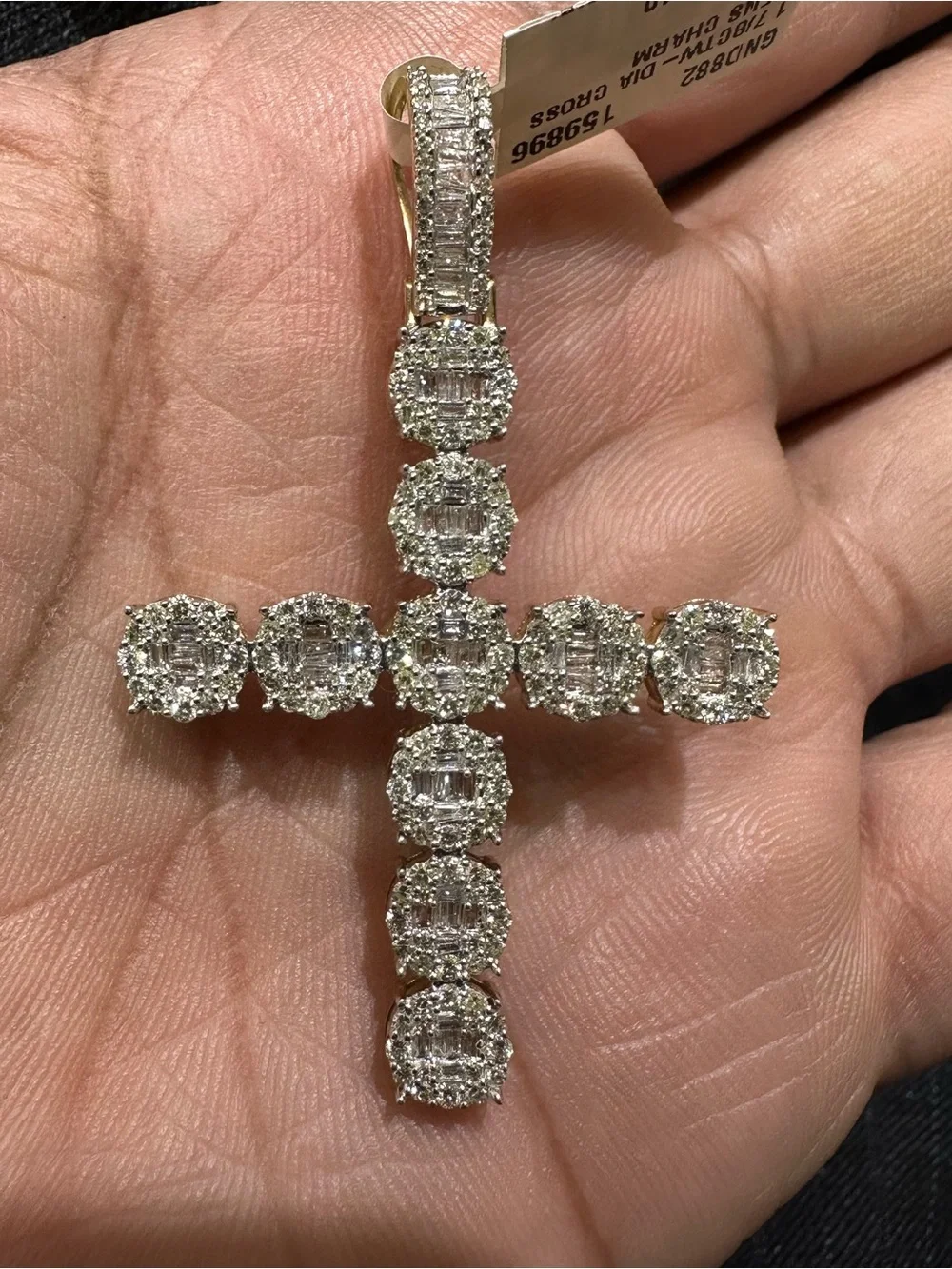 10KT Yellow Gold Natural Diamond Cross Pendant - Yellow Gold
